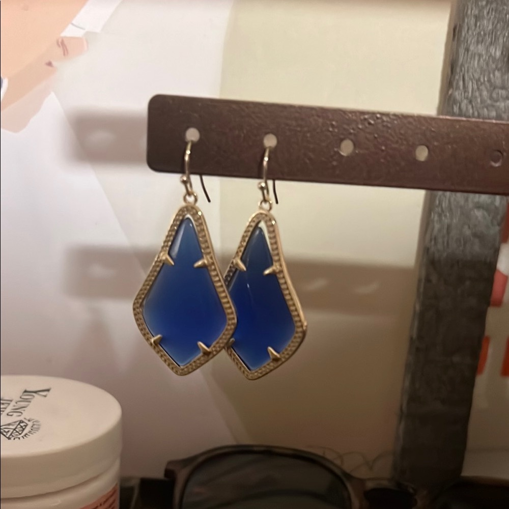 Kendra Scott Blue Geometric Drop Earrings